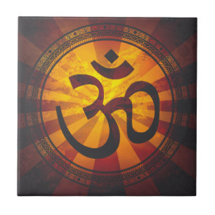 Vintage Om-Symbol Fliese