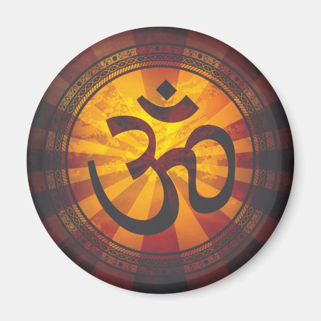 Vintage Om-Symbol-Print Magnet (Vorne)