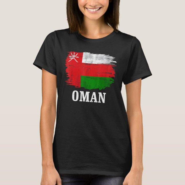 Vintage Oman-Flagge für Omani T-Shirt (Vorderseite)