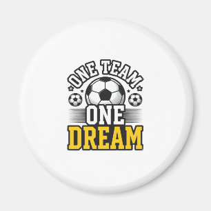 Vintage One Team One Dream Fußball-Shirt-Design_1 Magnet