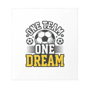Vintage One Team One Dream Fußball-Shirt-Design_1 Notizblock