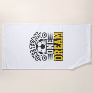 Vintage One Team One Dream Fußball-Shirt-Design_1 Strandtuch