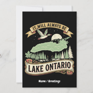 Vintage-Ontariosee Retro-Naturszene-Kunst Einladung