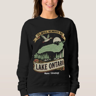 Vintage-Ontariosee Retro-Naturszene-Kunst Sweatshirt