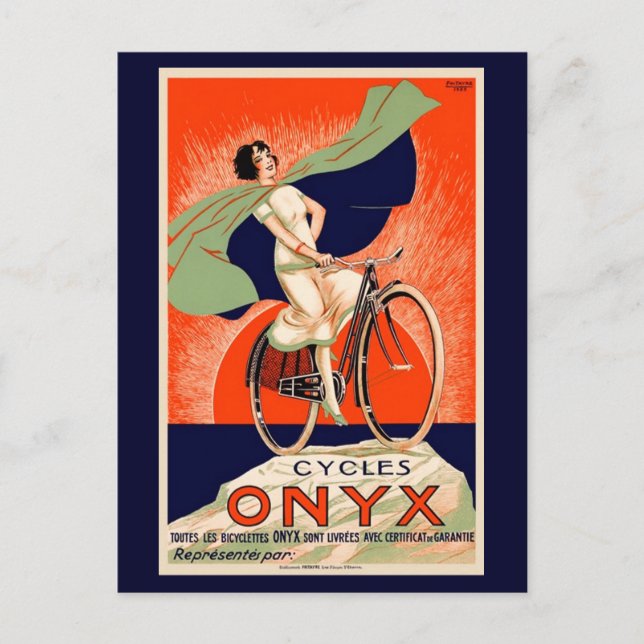 Vintage Onyx Fahrradwerbung Postkarte (Vorderseite)