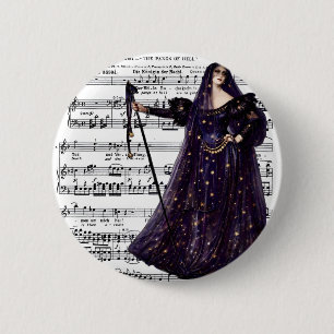 Vintage-Oper-Gotische Königin der Nacht Kunst Button