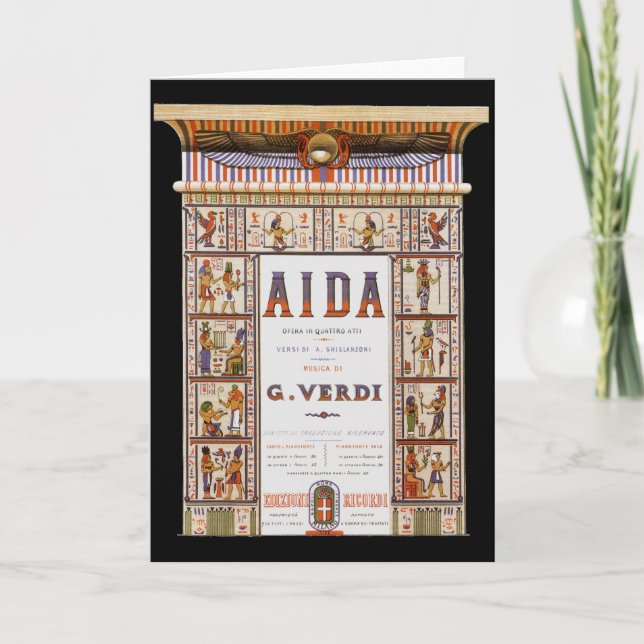 Vintage Opernmusik, ägyptische Aida von Verdi Karte (Vorderseite)