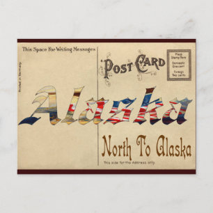 Vintage-Optik-Alte Postkarte Mit Alaska