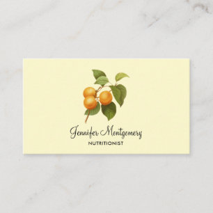 Vintage Orange Apricots Aquarell Zeichnend Visitenkarte