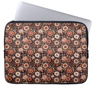 Vintage Orange Blumenverpackungspapier Laptopschutzhülle
