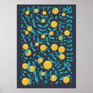 Vintage Orange Frucht Poster