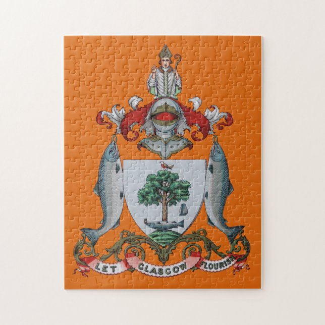 Vintage Orange Glasgow-Wappen (Vertikal)