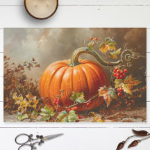 Vintage Orange Pumpkin-Malerei Decoupage