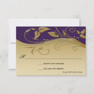 Vintage Orange Violet Royal et Or Tourbillons RSVP