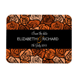 Vintage orangefarbene Rose "Save the Date" Magnet