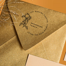 Vintage Orangen Botanische Rücksendeadresse Permastempel