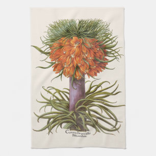 Vintage Orangen-Fritillaria-Blumen Basilius Besler Geschirrtuch