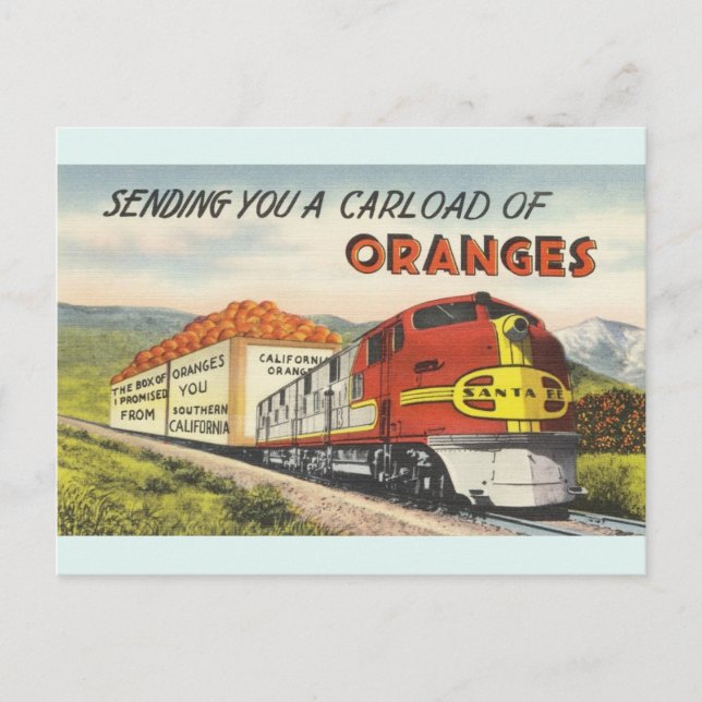 Vintage Orangen Südkalifornien Postkarte (Vorderseite)
