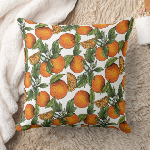 Vintage Orangen-Zitrusfrucht-Muster Kissen