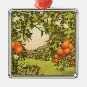 Vintage Orangenhain Ornament Aus Metall