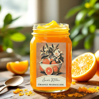 Vintage Orangenmarmelade-Einmachglas Lebensmitteletikett