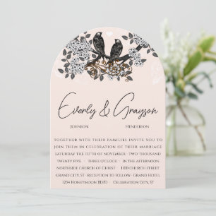 Vintage Orchard Blumen Love Birds Hochzeit Einladung