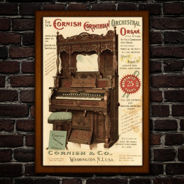 Vintage Orchestral Organ Advertising Poster (Von Creator hochgeladen)