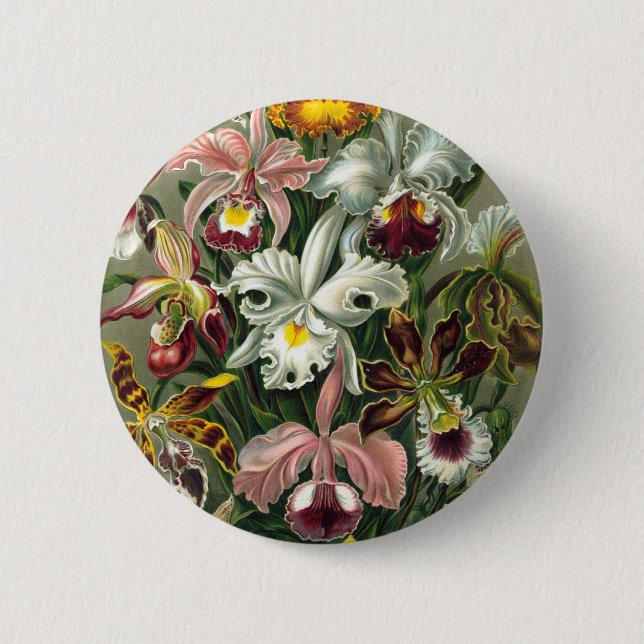 Vintage Orchids Button (Vorderseite)