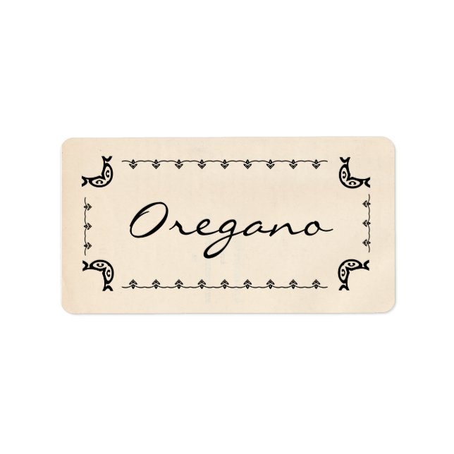 Vintage Oregano-Labels Adressaufkleber (Vorne)