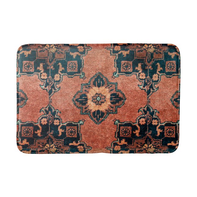 Vintage Orientalische Terracotta Persischer Teppic Badematte (Vorderseite)