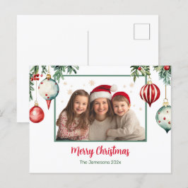 Vintage Ornamente Foto Weihnachten Postkarte
