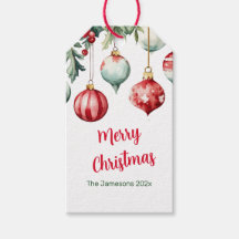 Vintage Ornamente Frohe Weihnachtsgeschenke Tag