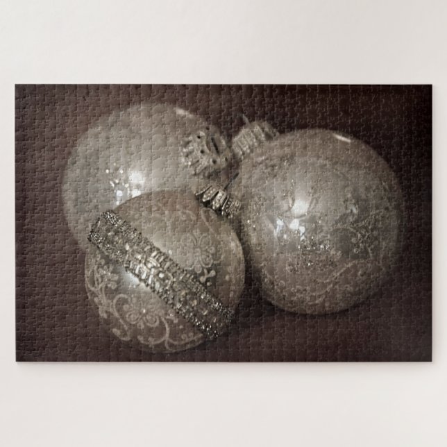 Vintage Ornamente Grosses Weihnachtspuzzle (Horizontal)