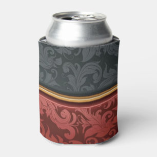 Vintage Ornamente in Rot und Schwarz Dosenkühler