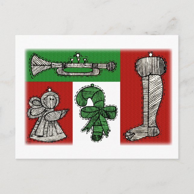 Vintage Ornamente Postkarte (Vorderseite)