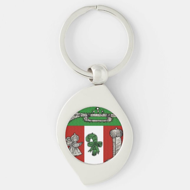 Vintage Ornamente Schlüsselanhänger (Vorderseite)