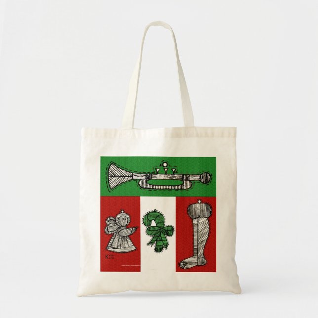 Vintage Ornamente Tragetasche (Vorne)