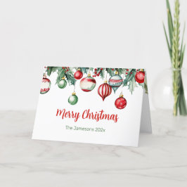 Vintage Ornamente Weihnachtskarte Holly Foto Feiertagskarte