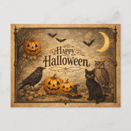 Vintage Ornate Halloween Feiertagspostkarte