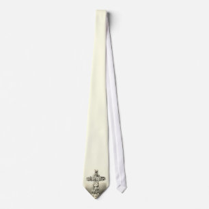 Vintage Osterblumen christliches Kreuz 1869 Krawatte
