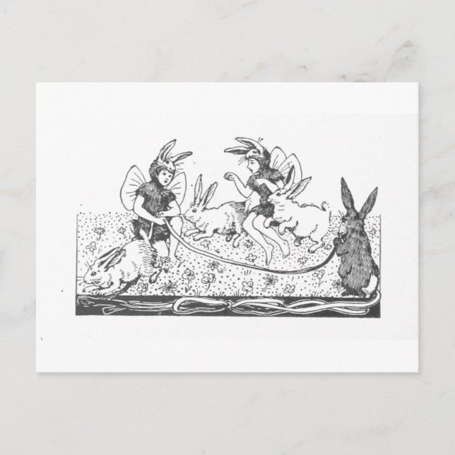 Vintage Osterbrunnenbuch-Illustration Postkarte (Vorderseite)