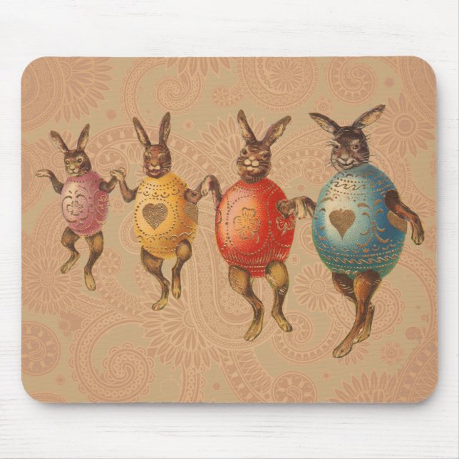 Vintage Osterbrunnes tanzen mit Ei Kostümen Mousepad (Vorne)