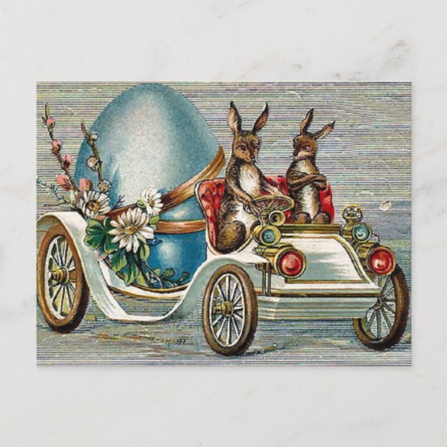 Vintage OsterBunnies Feiertagspostkarte (Vorderseite)