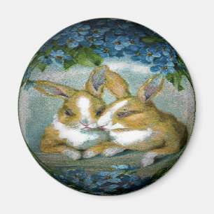 Vintage OsterBunnies, getexturiertes Bild, ZSSG Magnet
