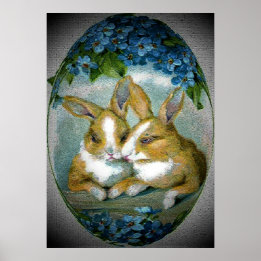 Vintage OsterBunnies, getexturiertes Bild, ZSSG Poster