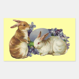 Vintage OsterBunnies Rechteckiger Aufkleber