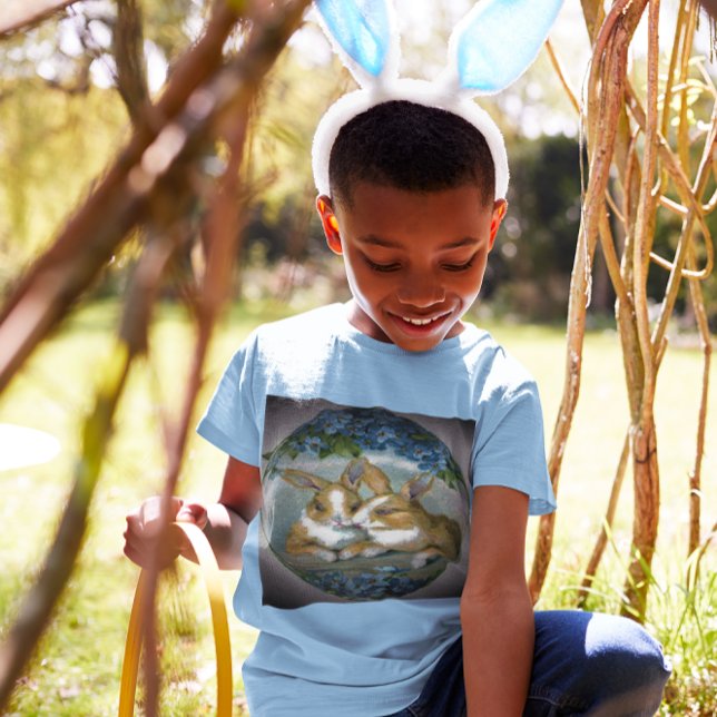 Vintage OsterBunnies texturierte Cameo-Kinder T-Shirt (Vintage Easter Bunnies Textured Cameo Kids T-Shirt)