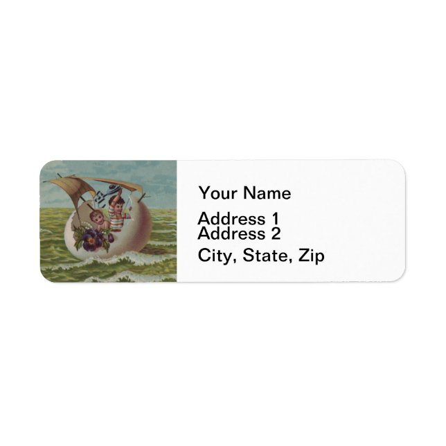 Vintage Ostercard Kinder Segeln (Vorne)