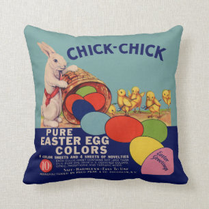 Vintage Osterei-Farben mit Osterhasen Kissen