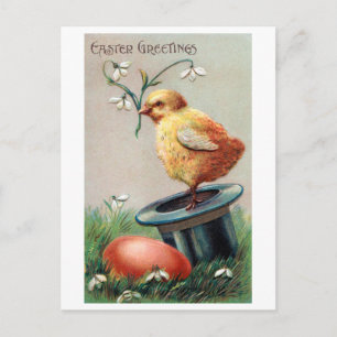 Vintage Osterei Küken Blume Postkarte